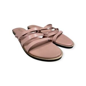 Reaction Kenneth Cole Pink Strappy Slip On Sandals Slides Flats Size 8.5M